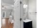Bathroom featuring wood floors and vanity at 793 Inman Mews Ne Dr, Atlanta, GA 30307
