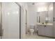 Bright bathroom offers a stand up shower, stylish vanity and tiled floors at 400 17Th Nw St # 2308, Atlanta, GA 30363