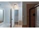 Bathroom with a walk-in shower and vanity, providing functionality and potential for upgrades at 402 John Tate Nw Rd, Acworth, GA 30102