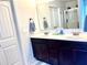 Modern bathroom features a double sink vanity and a large mirror at 110 Serendipity Way, Dallas, GA 30157