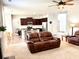 Open-concept living room with kitchen and dining area at 110 Serendipity Way, Dallas, GA 30157