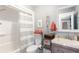 Clean bathroom with shower, tub, and stylish vanity at 4002 Joshua Ln, Douglasville, GA 30135