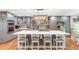 Modern kitchen with a large marble island, grey cabinetry, and stainless-steel appliances at 4002 Joshua Ln, Douglasville, GA 30135