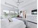 Bright, airy main bedroom with large windows, tray ceiling, and modern furnishings at 2140 Colvin Nw Ct, Atlanta, GA 30318