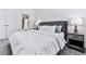 Comfortable bedroom featuring neutral colors, soft carpet, and modern furnishings at 2140 Colvin Nw Ct, Atlanta, GA 30318