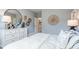 Serene bedroom with dresser, round mirror and soothing color palette at 5415 Trescott Path, Cumming, GA 30028