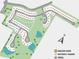 Community map showcasing lot locations, amenities, and street layout with ponds and green space at 5415 Trescott Path, Cumming, GA 30028