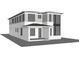 Rendering of a modern three-story home showcasing the exterior features, including brick, siding and large modern windows at 1111 Moreland Se Pl, Atlanta, GA 30316