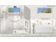 Primary bath featuring a window sized niche with marble pencil trim at 1111 Moreland Se Pl, Atlanta, GA 30316