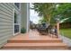 Home's back deck with chairs and table, with an attractive home exterior at 3635 Bardfield Ct, Cumming, GA 30041