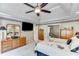 Spacious main bedroom with TV, double closets and adjacent bathroom are the perfect retreat for rest and relaxation at 1720 Monarch Ct, Cumming, GA 30041