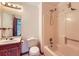 Full bathroom featuring a tub and shower combination, a single sink vanity, and a standard toilet at 2538 Morgan Lake Ne Dr, Marietta, GA 30066