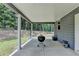 Covered patio featuring backyard views, perfect for relaxing or grilling outdoors at 4056 Friendship Creek Dr, Buford, GA 30519