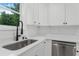 Bright white kitchen featuring stainless steel appliances, white cabinets, and a modern faucet at 331 Highway 162, Covington, GA 30016