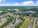 Community aerial showcasing townhomes near commercial development and a lake at 1628 Indian Way, Cumming, GA 30040