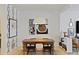 Dining area with pendant lighting and curated gallery art wall is perfect for entertaining with ease at 560 Dutch Vly # 02313, Atlanta, GA 30324