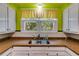 Charming kitchen with bright accents, updated appliances, and a double sink, perfect for cooking and entertaining at 407 E College E St, Bowdon, GA 30108