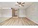 Spacious living room features modern flooring and a ceiling fan at 2039 Oak Park Ln, Decatur, GA 30032