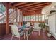 Enclosed porch with a table, chairs, and red flooring at 3709 Mcguire Nw St, Kennesaw, GA 30144