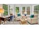 Bedroom seating area features natural light, matching chairs, and luxurious appointments at 1473 Cardova Pointe, Dunwoody, GA 30338