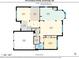First floor plan showing layout of living spaces, kitchen, garage, and bedroom with measurements at 1473 Cardova Pointe, Dunwoody, GA 30338