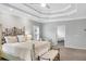 Beautiful main bedroom features trey ceilings and entry to ensuite bathroom at 1473 Cardova Pointe, Dunwoody, GA 30338