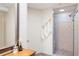 Compact bathroom features a walk-in shower at 1104 Fox Ln, Woodstock, GA 30188
