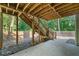 View of the outdoor patio with natural stone under staircase at 1139 Shiloh Nw Ln, Kennesaw, GA 30144