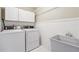 Laundry room featuring a sink and newer model washer and dryer units at 650 Garden Wilde Pl, Roswell, GA 30075