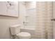 Clean and functional bathroom featuring a shower-tub combo with a neutral shower curtain at 2038 Brookhill Way Lot 6, Snellville, GA 30078