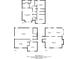 Detailed floor plan showcasing the layout of each level with bedrooms, kitchen, living room, and utility areas at 962 Taylors Farm Ct, Canton, GA 30115