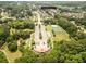 Aerial view of a community center with parking, sports fields, and lush greenery at 2645 Barkley Manor Dr, Lawrenceville, GA 30044