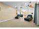 The finished basement has leather recliners, a projector, and lots of entertainment space at 3450 Merganser Ln, Alpharetta, GA 30022