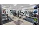 Bright gym with weight machines, free weights, mirrors, and mounted televisions at 130 Silver Mist Cir, Alpharetta, GA 30022