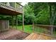 Spacious backyard featuring a brick patio and wooden deck, perfect for outdoor entertaining at 1140 Reading Nw Dr, Acworth, GA 30102