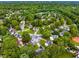 Aerial view of a neighborhood with lush green trees at 5315 Bentley Hall Dr, Alpharetta, GA 30005