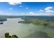 Wide shot of a winding lake and lush forest under a clear, blue sky at 307 Little Hickory Ln, Woodstock, GA 30189