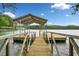 Well-maintained boat dock on the lake, with a wooden walkway and metal rails at 307 Little Hickory Ln, Woodstock, GA 30189