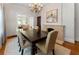 Bright dining room featuring a chandelier, fireplace, and large windows at 22 The Prado Ne, Atlanta, GA 30309