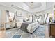 Spacious main bedroom boasts a trey ceiling and neutral decor at 4497 Black Water Cv, Ellenwood, GA 30294