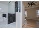 Modern bathroom with a walk-in shower and a separate tub at 90 Ayers Rd, Bowdon, GA 30108