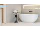 Modern bathroom featuring sleek tub, minimalist fixtures, and neutral tiling at 16 Bonnie Ln, Atlanta, GA 30328