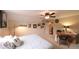 Bedroom with neutral walls, desk area, and a white comforter at 893 Somersby Dr, Dallas, GA 30157