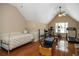 Bedroom with high ceilings and a variety of exercise equipment and a cozy twin bed at 208 Grandmar, Canton, GA 30115