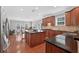 Gourmet kitchen featuring an island with dark granite countertops and stainless steel appliances at 4203 Norbury Ct, Smyrna, GA 30080