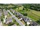 A panoramic aerial shot showcases a neighborhood with well-maintained homes and verdant common areas at 5915 Read Rd, Suwanee, GA 30024