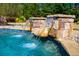 Inviting pool featuring a rock waterfall and clear blue water, perfect for relaxation and enjoyment at 197 Westbrook Rd, Carrollton, GA 30116