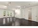 Spacious finished basement with recessed lighting at 9071 Selborne Ln, Chattahoochee Hills, GA 30268