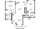 Layout of the ground floor with measurements and labels of each room including the owner's suite and kitchen at 167 Gothards Creek Dr, Powder Springs, GA 30127