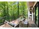 Picturesque deck with outdoor seating and dining area overlooking the lush, green backyard at 306 Pinecrest Ne Rd, Atlanta, GA 30342